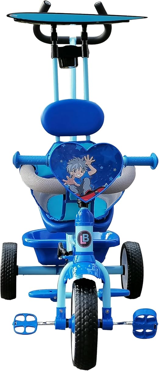 Lovely Baby Tricycle with Handlebar - Blue - Marah Kids