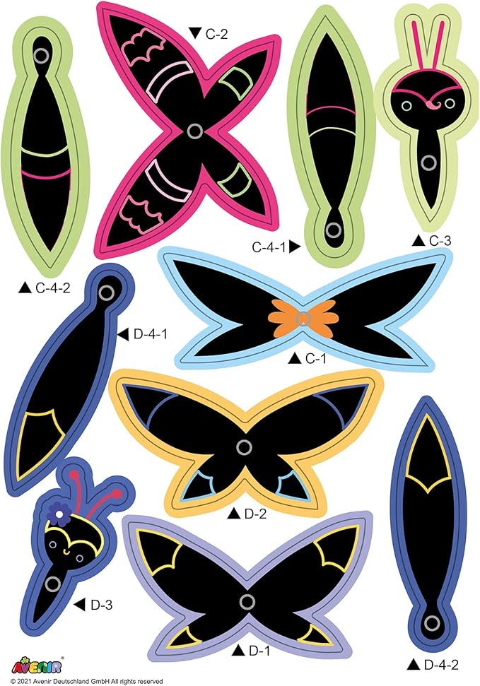 Avenir Scratch Bouquet Kit – Butterfly | Themed Fun! Create Personalized Bouquets with Scratch Sheets, Wrapping Paper, and Ribbon | Step - by - Step Instructions for Kids 3+ - Marah Kids