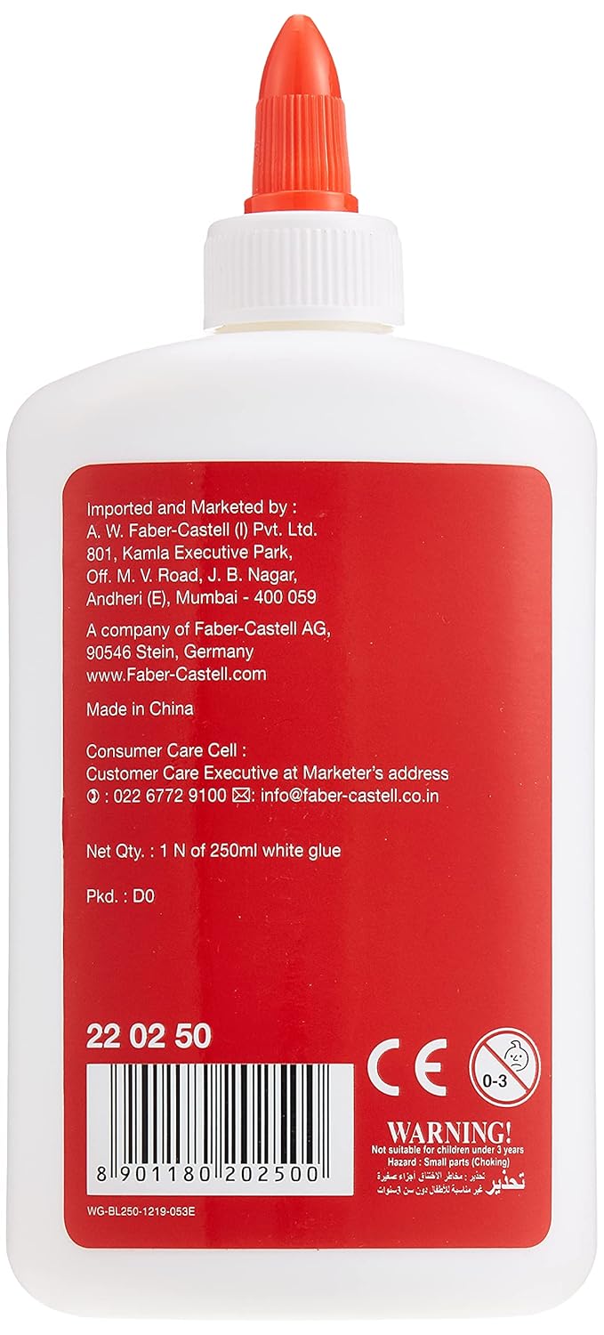 FABER - CASTELL WHITE GLUE IN A 250ML BOTTLE - Marah Kids