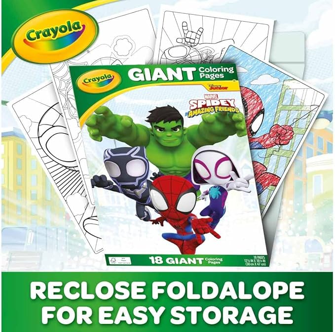 Crayola 18 Giant Coloring Pages Spidey & His Amazing Friends