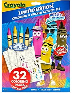 Crayola Retired Colors Wild Journeys Coloring Set | 32 Pages, Ages 3+ - Marah Kids