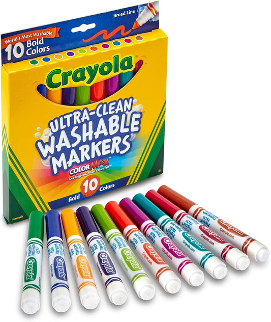 Crayola 10CT Ultra Clean Washable Bold,Broad Line,CMax Mkr - Marah Kids