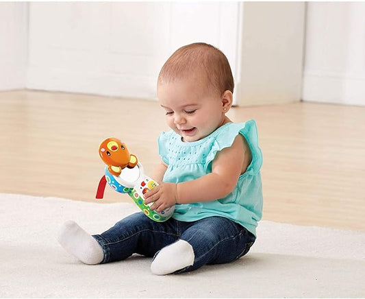 Vtech - Peek - A - Boo Musical Phone - Multicolour | Colourful phone features 4 press buttons introducing feelings, numbers, colours, and first words.| suitable ages 3+ up - Marah Kids