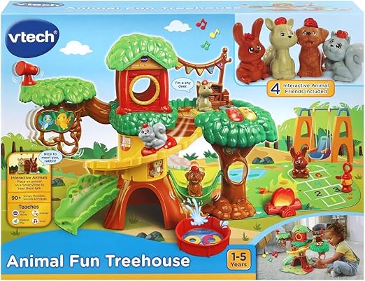 Vtech - Animal Fun Treehouse | Interactive Toy for Kids with Phrases & Sounds | Suitable for Boys & Girls 1, 2, 3, 4+ Years - Marah Kids