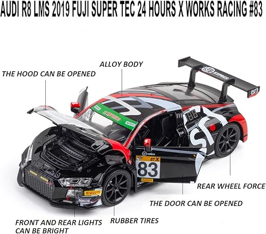 D - Power 1:32 Die - Cast Audi R8 LMS 2022 SF Express 22 Race Car with Lights & Sound - Marah Kids