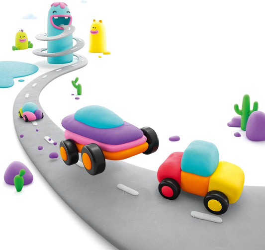 HEY CLAY - Happy Cars set Air - Dry Clay 6 Cans - Marah Kids