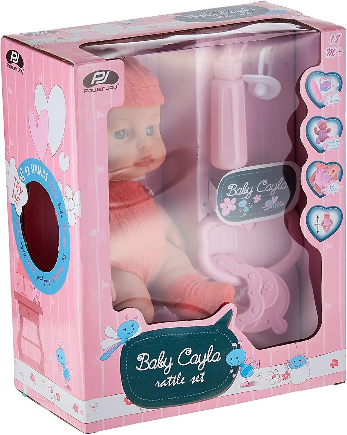 Power Joy Baby Cayla Rattle Set 25cm Battery Operated - Marah Kids