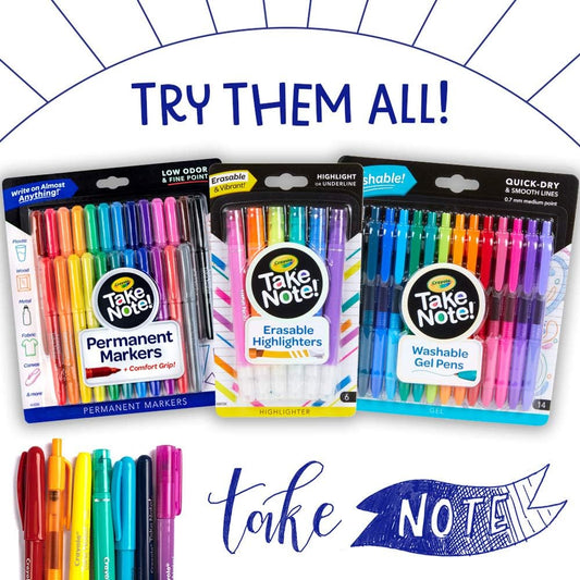 Crayola 6 ct. Take Note! Write & Highlight Pens - Marah Kids