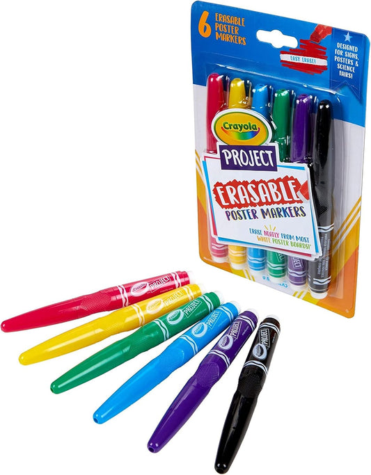 Crayola Project 6 ct. Erasable Poster Markers - Marah Kids