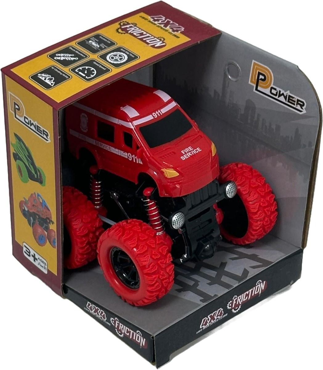 D - Power - Friction Fire Truck Pull - Back Toy - Red | Set - Realistic Design, Safe for Kids | 3+ - Marah Kids