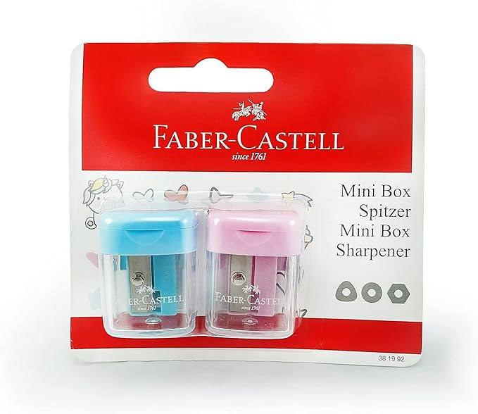 FABER - CASTELL MINI BOX SHARPENER 2 PC IN A BLISTER CARD - Marah Kids