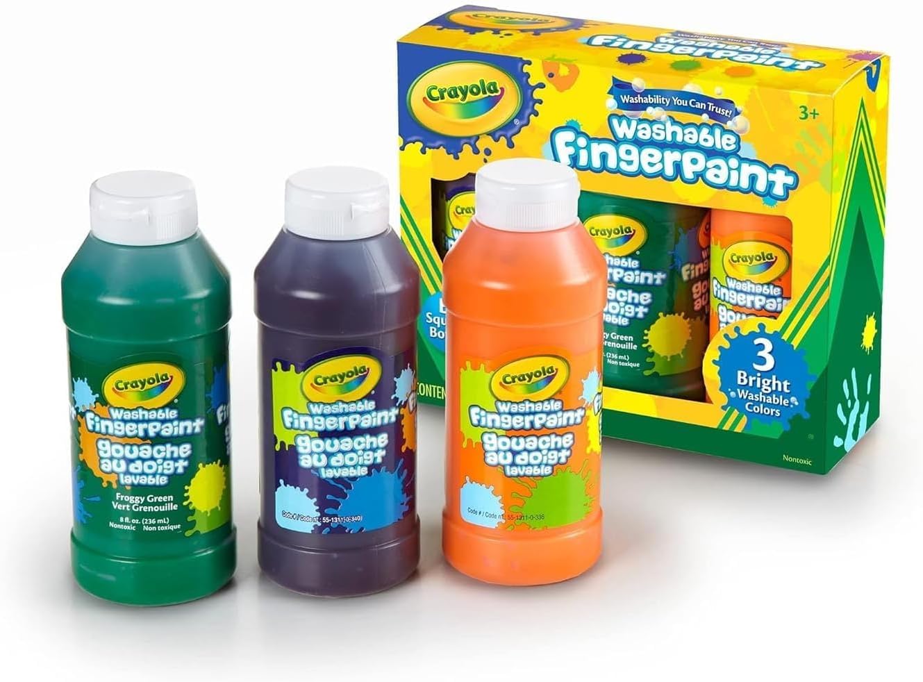 Crayola 3 ct. 8 - oz. Washable Fingerpaint, Bright Colors - Marah Kids