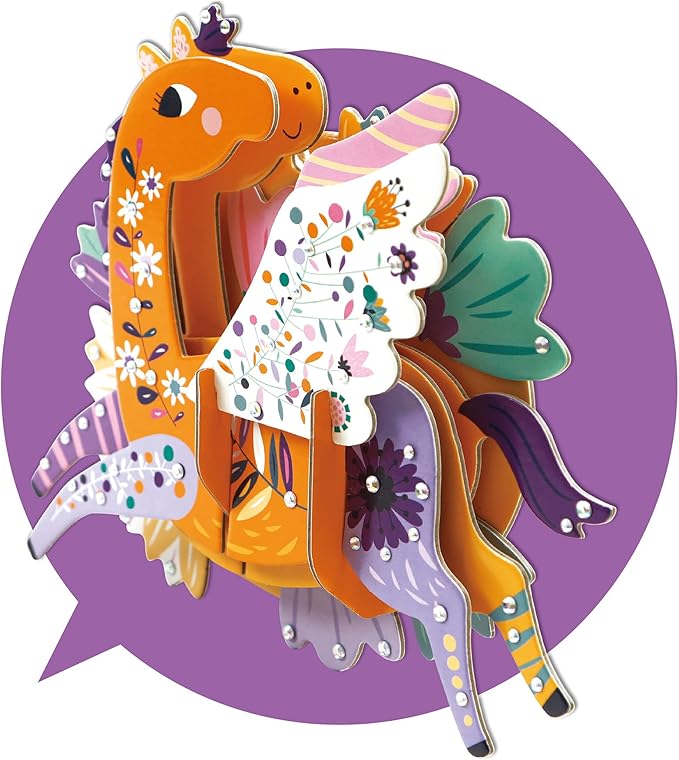 Avenir 3D Decoration - Pegasus Kit | Turn Your Wall into a Zoo! Create 3D Decorations with Pre - Cut Cardboard Puzzle Pieces | Thoughtful and Creative Gift Option for Kids 3+ - Marah Kids