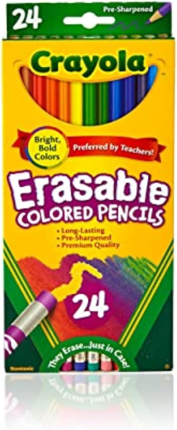 Crayola Erasable Colored Pencils, 24 Count - Marah Kids