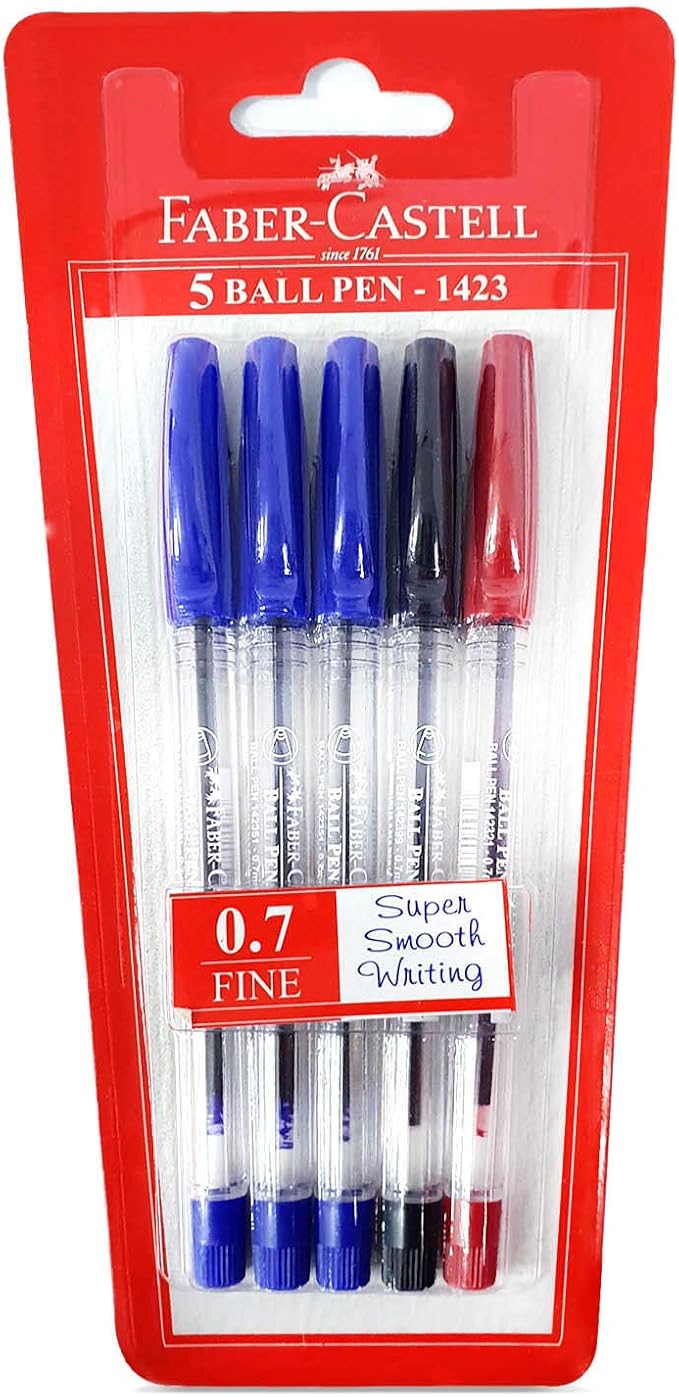 FABER - CASTELL 1423 BP 0.7MM BLISTER OF 5PC BLUE - Marah Kids