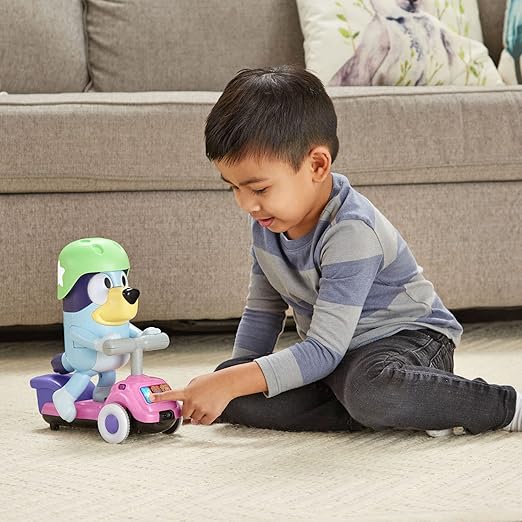 Vtech Bluey Scooter Time Bluey (Blue) | | Grab your helmet—it’s time to play and explore with Scooter Time Bluey | Interactive Toddler Toy with Music, Sounds and Phrases from the TV show, Educational Learning | Ideal Gift for Kids 3, 4, 5 + Years - Marah Kids
