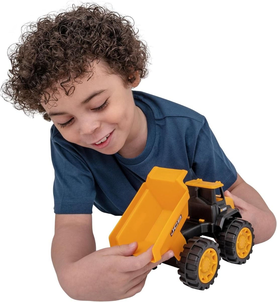 D - POWER Teamsterz JCB 10" Dump Truck Sand Tool and Helmet Playset | Construct the ultimate playtime | Design free - moving wheels for push - along fun | Suitable for children aged 3 + and above - Marah Kids