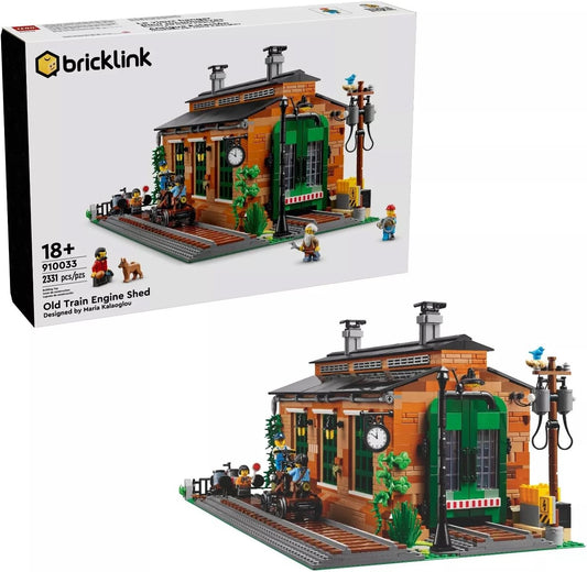 Lego 910033 Old Train Engine Shed Building Kit - 2,331 Pieces - Marah Kids