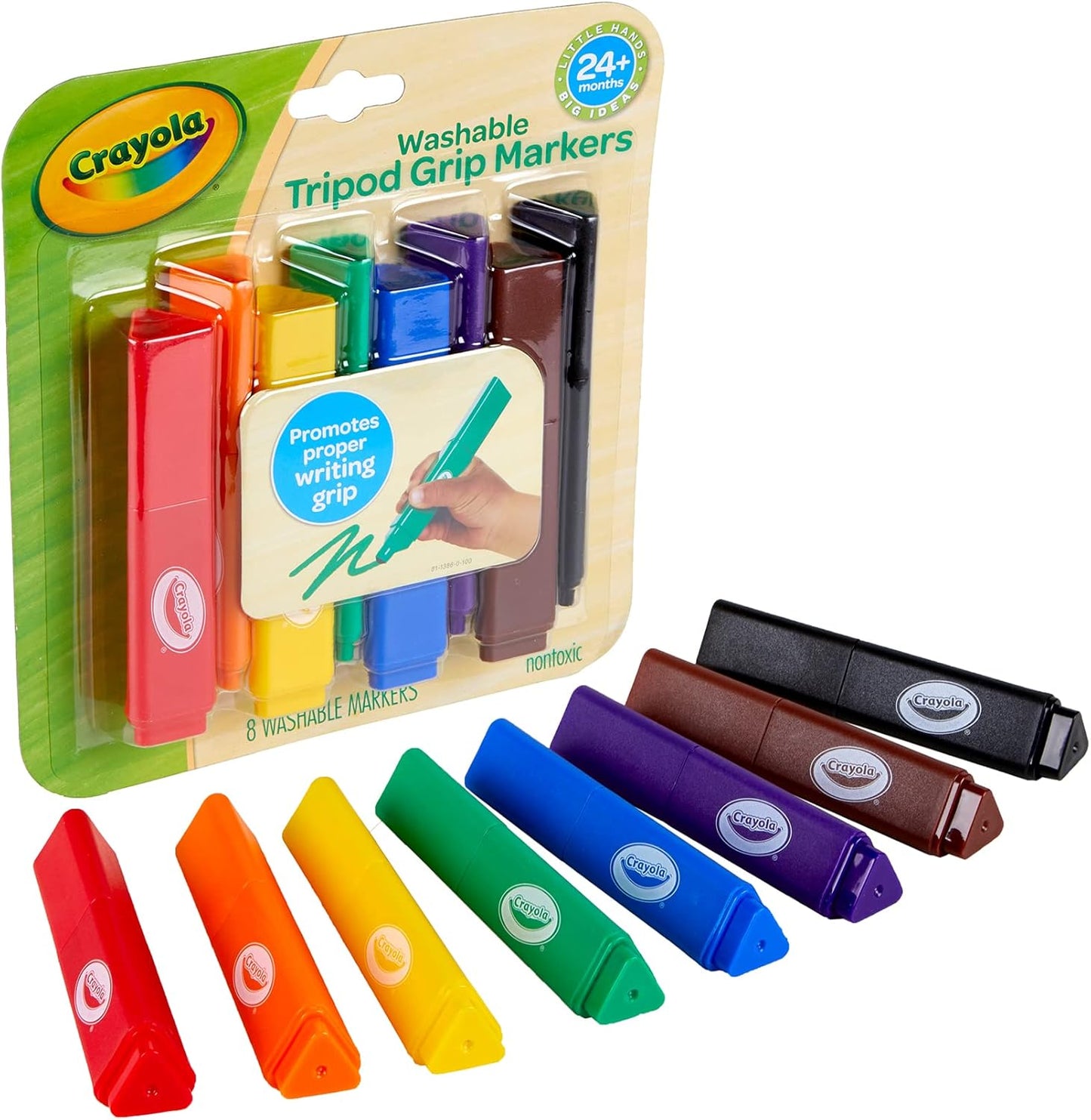 Crayola My First, Tripod Washable Markers For Toddlers, 8Ct - Marah Kids