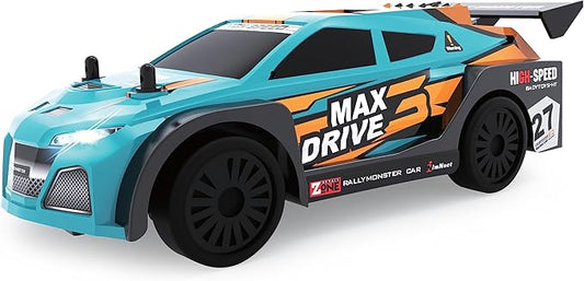D Power – Rally Monster (Twin Pack) | RTR, 2 Radio Remote Control Car for Kids | 1:26 Scale, Dual Frequency Radio Channel, All Way Movement RC Car | Blue / Red Asst. - Marah Kids