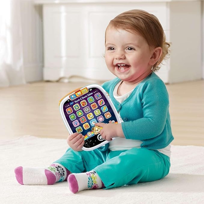 Vtech - Touch & Teach tablet - multicolor | Includes 25 pretend light - up app buttons, | 3 modes of play, light up glowing home button,| suitable ages 12m + up - Marah Kids