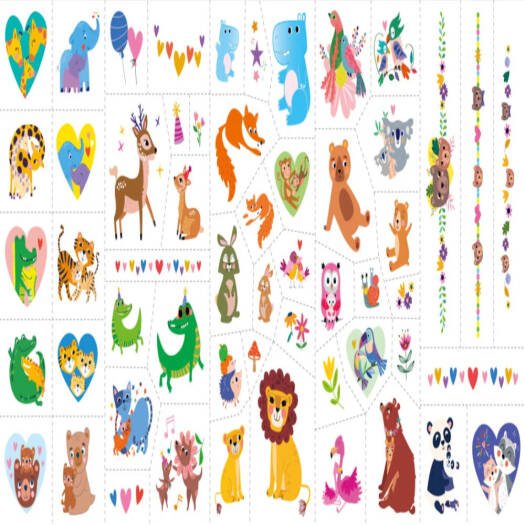 Avenir - Face Stickers and Tattoos - Animal Multicolour | trendy and colorful kids nail stickers and tattoo fashions | Ideal gifts for girlfriends. | Ages 3+ - Marah Kids