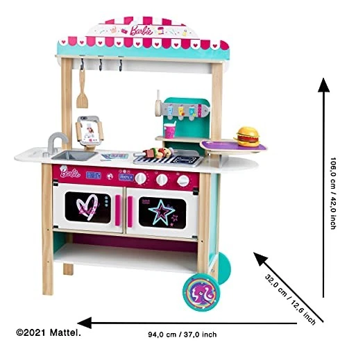 Klein Toys Theo Klein Barbie Bistro | Wooden Restaurant Toy, Ages 3+