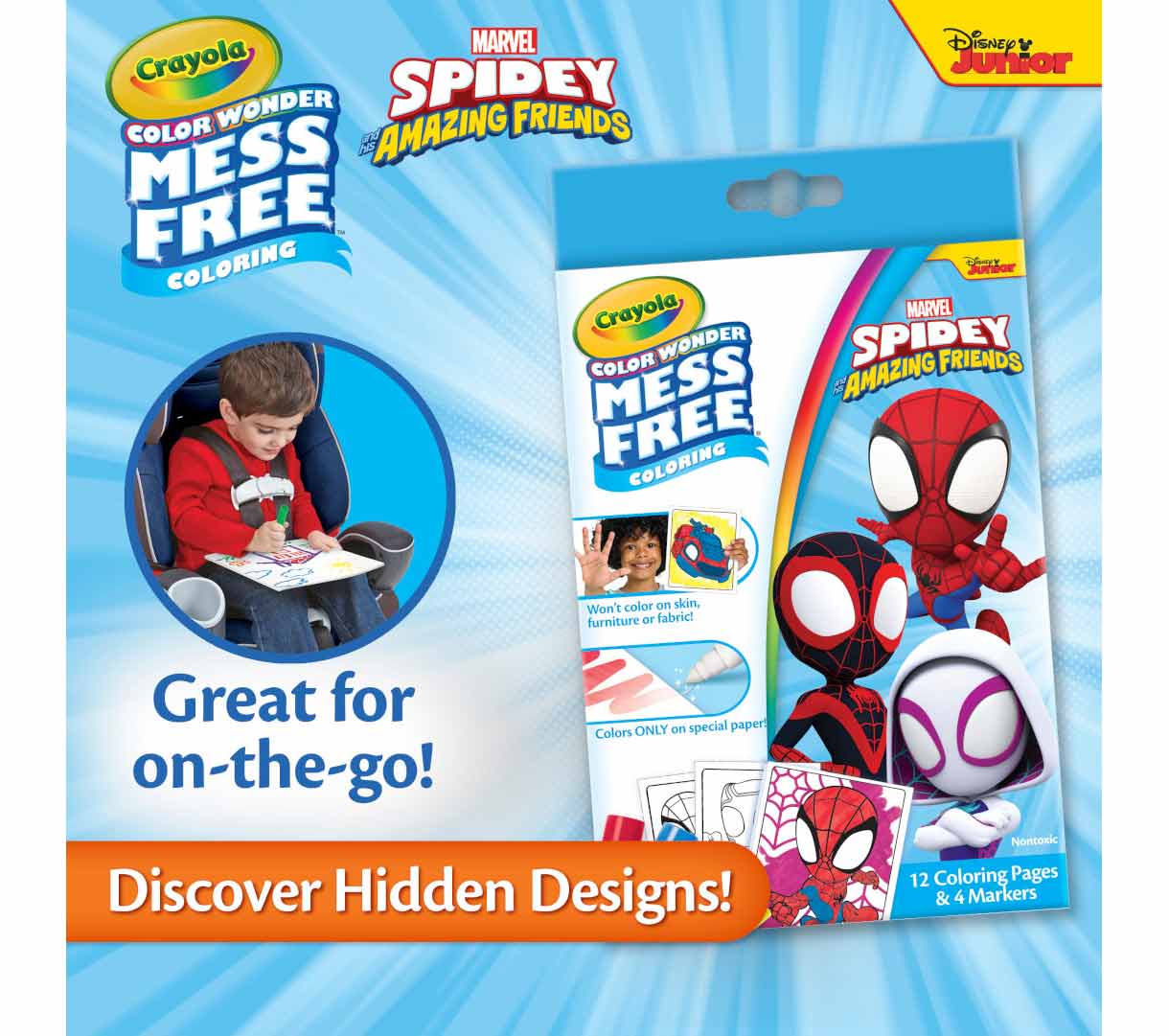 Crayola Color Wonder Mini Box Set, Spidey & His Amazing Friends ages 3 and up. - Marah Kids