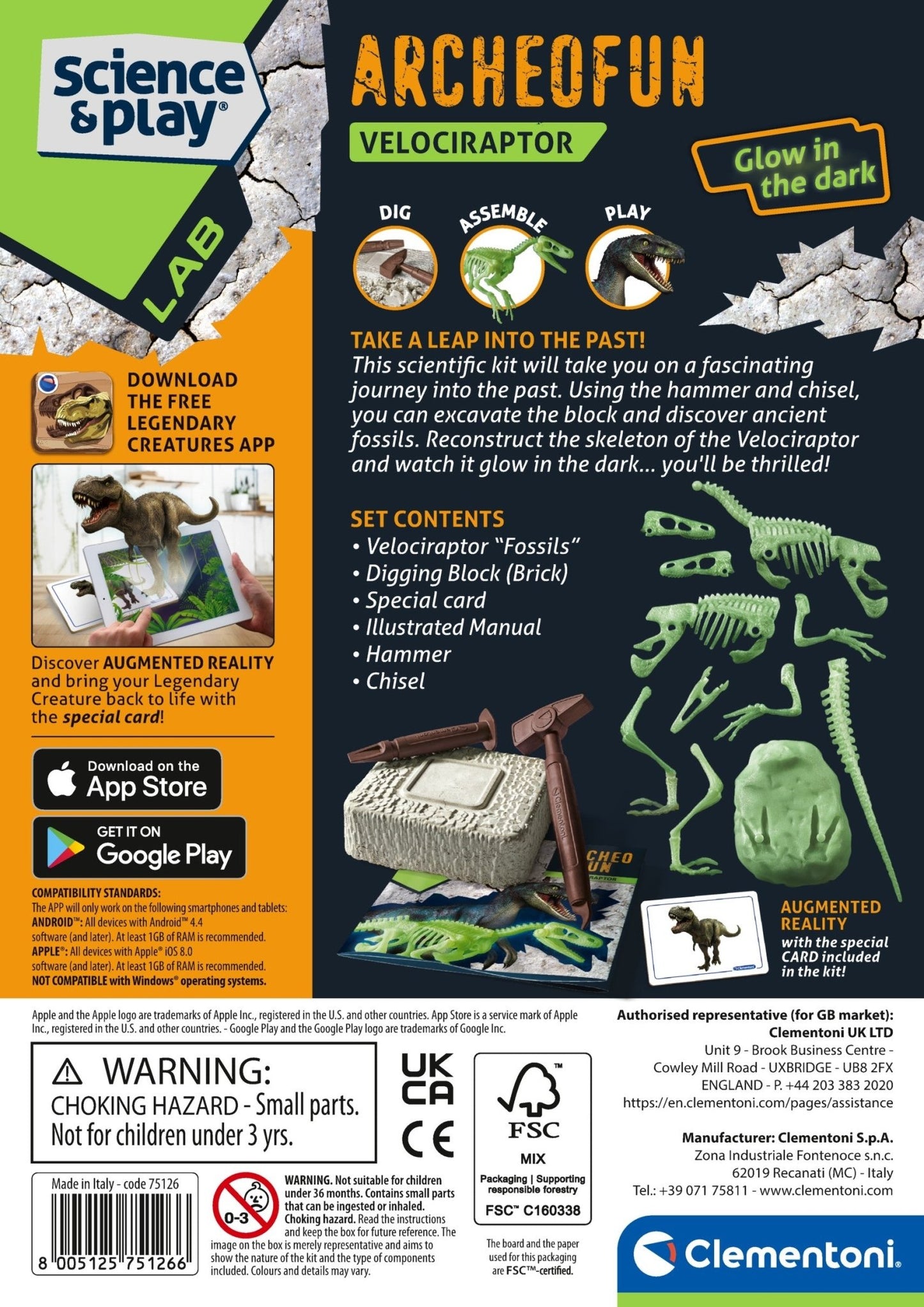 CLEMENTONI CLEMENTONITONI ARCHEOFUN VELOCIRAPTOR - Marah Kids