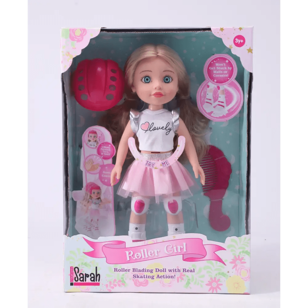 Sarah Creations - 14'' B/O Infrared Roller Skating Girl With Music - Marah Kids