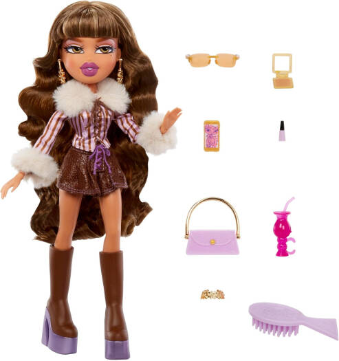 Bratz Alwayz Yasmin Fashion Doll with 10 Accessories - Multicolour | Stylish box design, great for display or gifting | Collectible Packaging | Ages 6 + up - Marah Kids