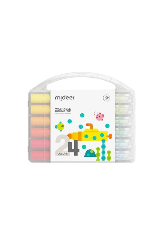 Washable Round Tip Markers - 24 Colors - Marah Kids