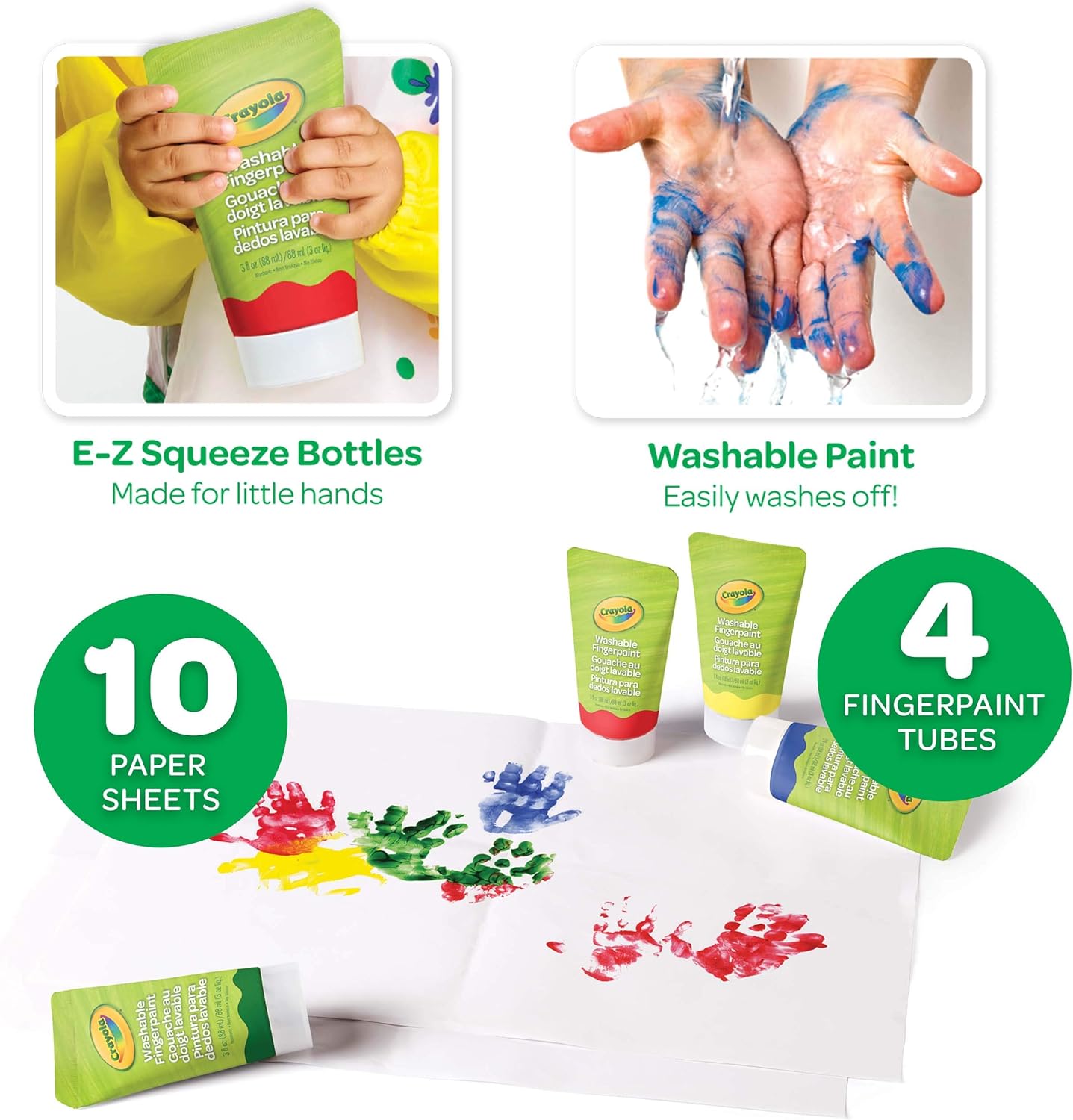 Crayola My First Crayola Washable Fingerpaint Kit, Stage 1 - Marah Kids