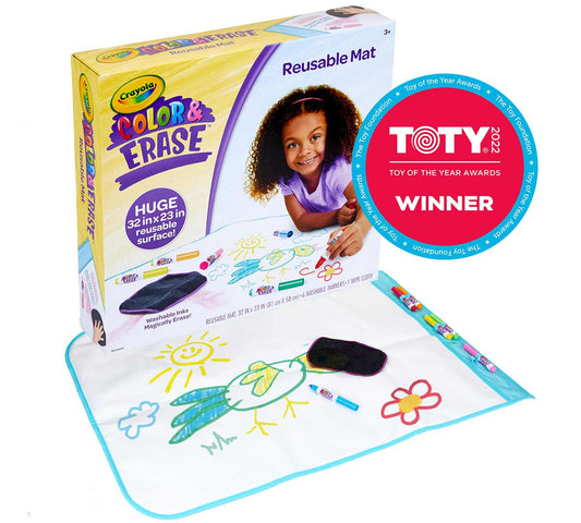 Crayola Color & Erase Reusable Mat | The mat's generous dimensions of 32" x 23" provide a large canvas for kids to explore their artistic talents Ages 3+ - Marah Kids