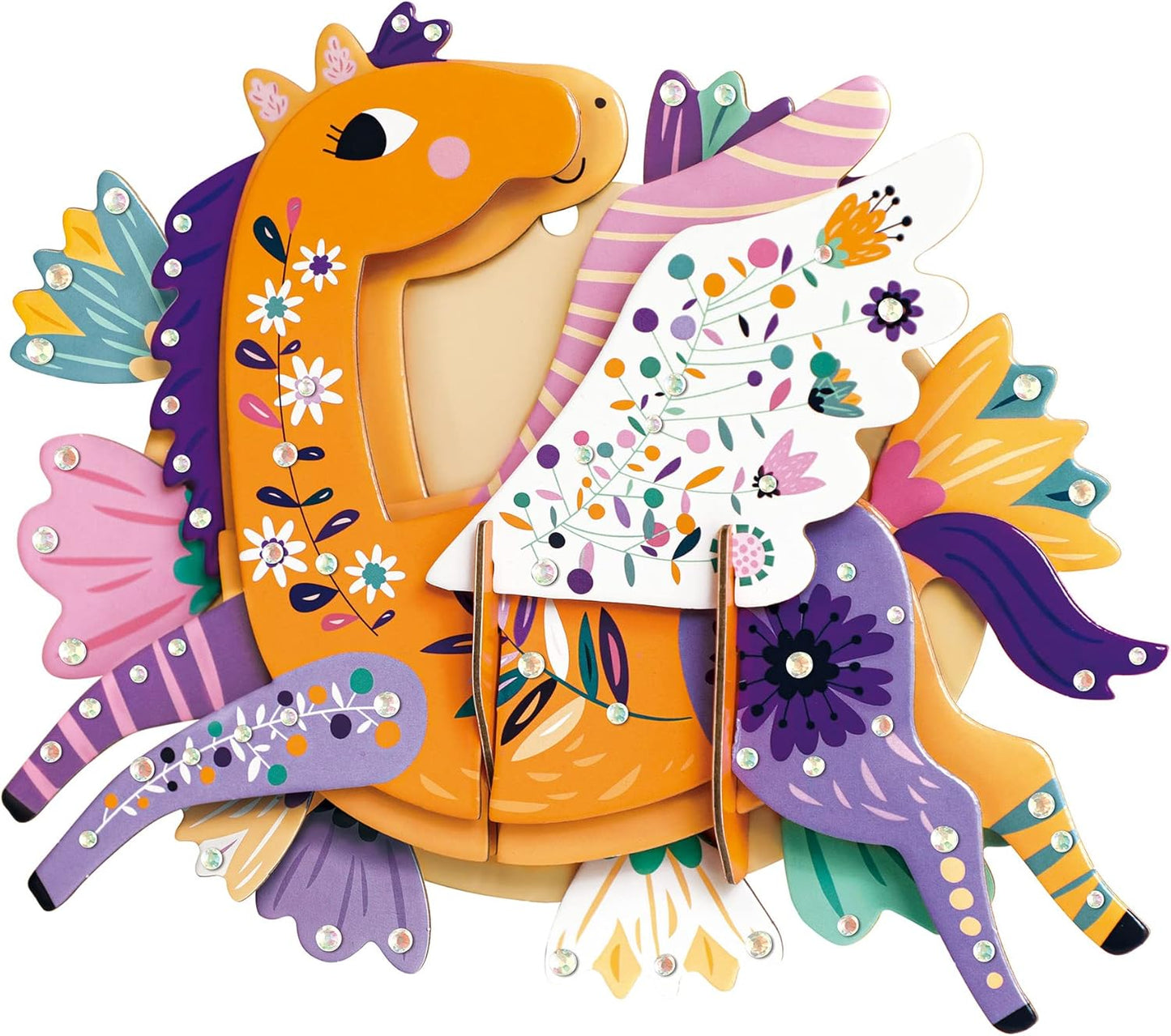 Avenir 3D Decoration - Pegasus Kit | Turn Your Wall into a Zoo! Create 3D Decorations with Pre - Cut Cardboard Puzzle Pieces | Thoughtful and Creative Gift Option for Kids 3+ - Marah Kids