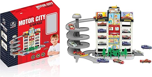 Power Joy Vroom Vroom Motor City Garage with 4 Cars - Marah Kids