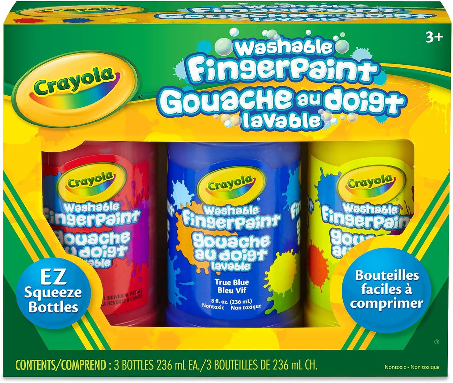 Crayola 3 ct. 8 - oz. Washable Fingerpaint, Bold Colors - Marah Kids