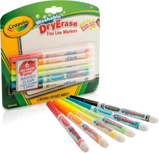 Crayola 6 ct. Dry - Erase Fine Line Washable Markers - Marah Kids