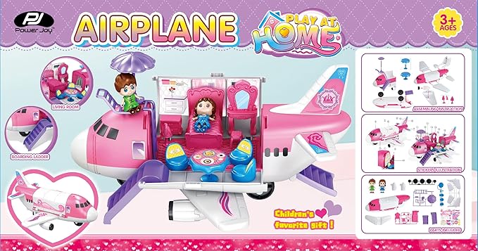Power Joy Playhome Airplane Playset With 2 Dolls - Marah Kids