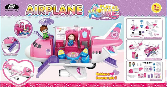 Power Joy Playhome Airplane Playset With 2 Dolls - Marah Kids