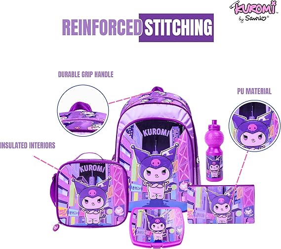 SANRIO KUROMI AMBITION 5IN1 BACKPACK SET 16" - Marah Kids