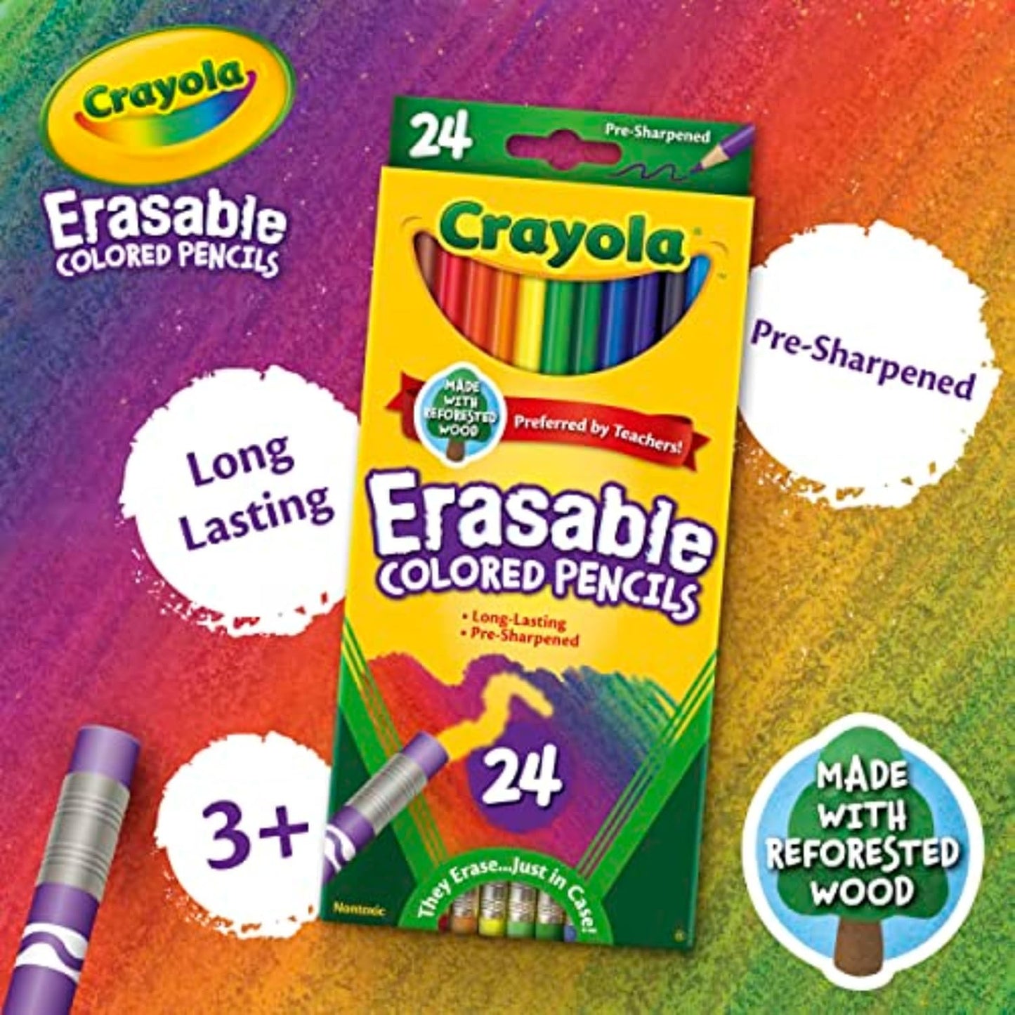 Crayola Erasable Colored Pencils, 24 Count - Marah Kids