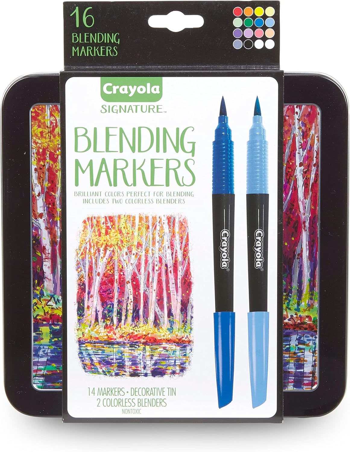 Crayola Signature Blending Markers with Tin, 16 Count - Marah Kids