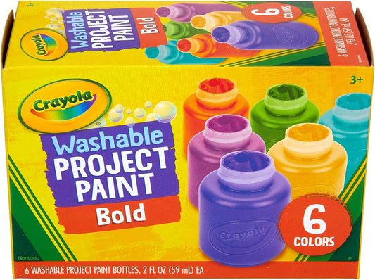 Crayola 6 ct. Washable Kids' Paint, 2 - oz. Bottles, Assorted Colors - Non - Peggable - Marah Kids