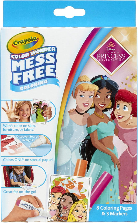 Crayola - Color Wonder Mini Box Set, Disney Princess (Multicolour) | MESS FREE COLORING | GIFT FOR GIRLS & BOYS Ideal for ages 3+ - Marah Kids