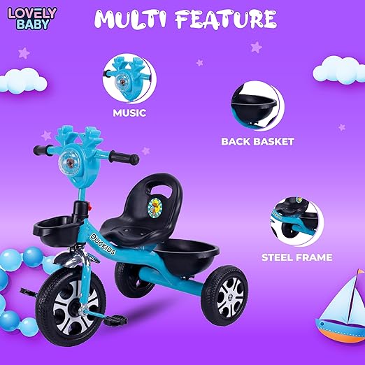 Lovely Baby Duckids Kids Tricycle - Blue - Marah Kids