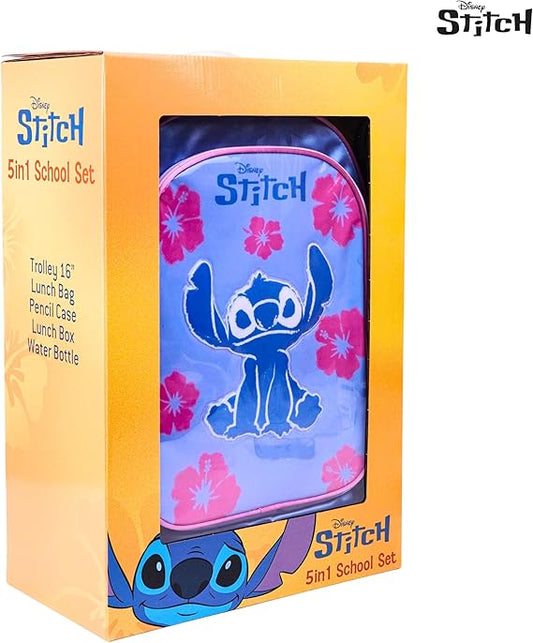 DISNEY STITCH FUR ENOUGH 5IN1 TROLLEY BOX SET 16" - Marah Kids