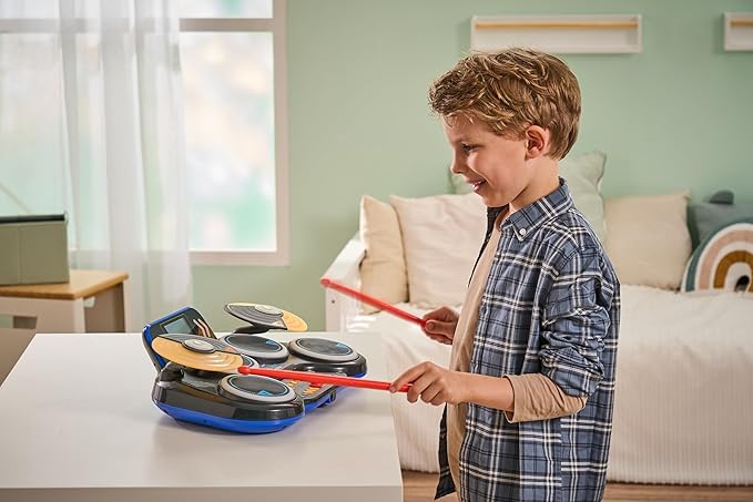 Vtech - KIDI DJ DRUMS Light up kit with Bluetooth® and Audio Port - Multicolour | Kidi drum create your own music | Suitable for ages 5 + up - Marah Kids