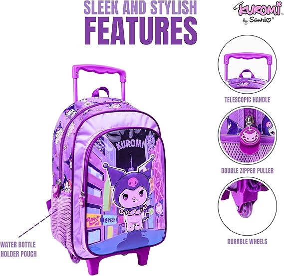 SANRIO KUROMI AMBITION 5IN1 TROLLEY BOX SET 16" - Marah Kids