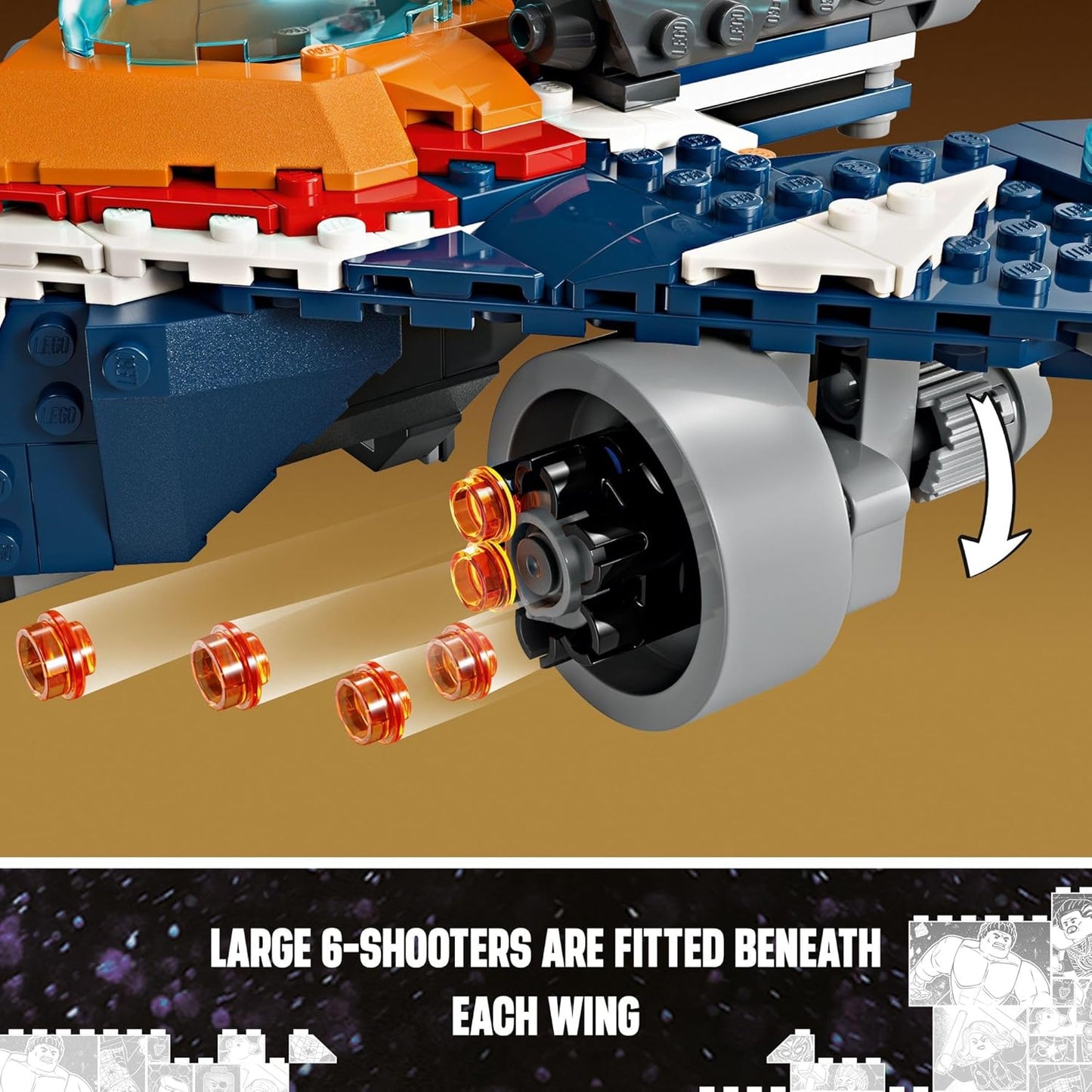 Lego Marvel Rocket’S Warbird Vs. Ronan, Buildable Super Hero Spaceship 76278